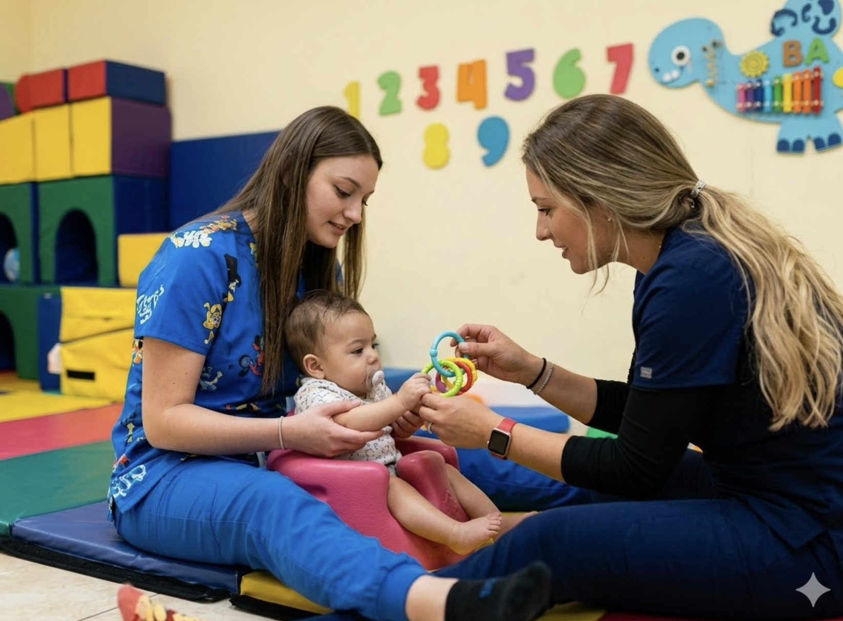 Staff caring for children at Kids In Care